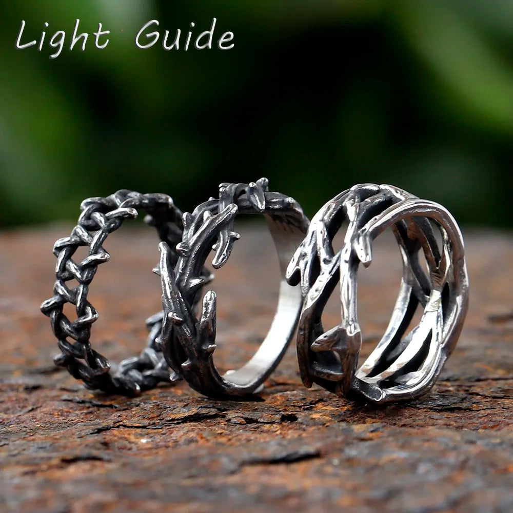 2024 New Personality 316L Stainless Steel Irregular Thorns Couple Ring Retro Finger Anels For Man Women Lovers Jewelry Gift