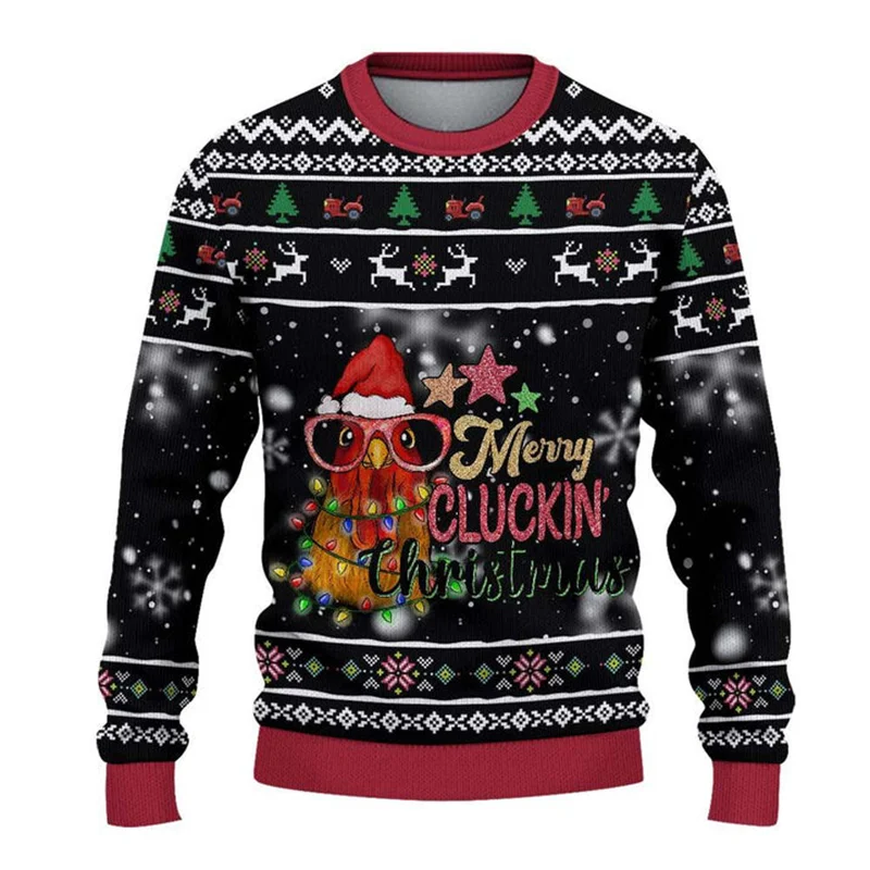 New Animal 3D Printed Ugly Christmas Sweater For Men Women Clothes Funny Cool Design Graphic Sweatshirts Casual Man Sweater Top