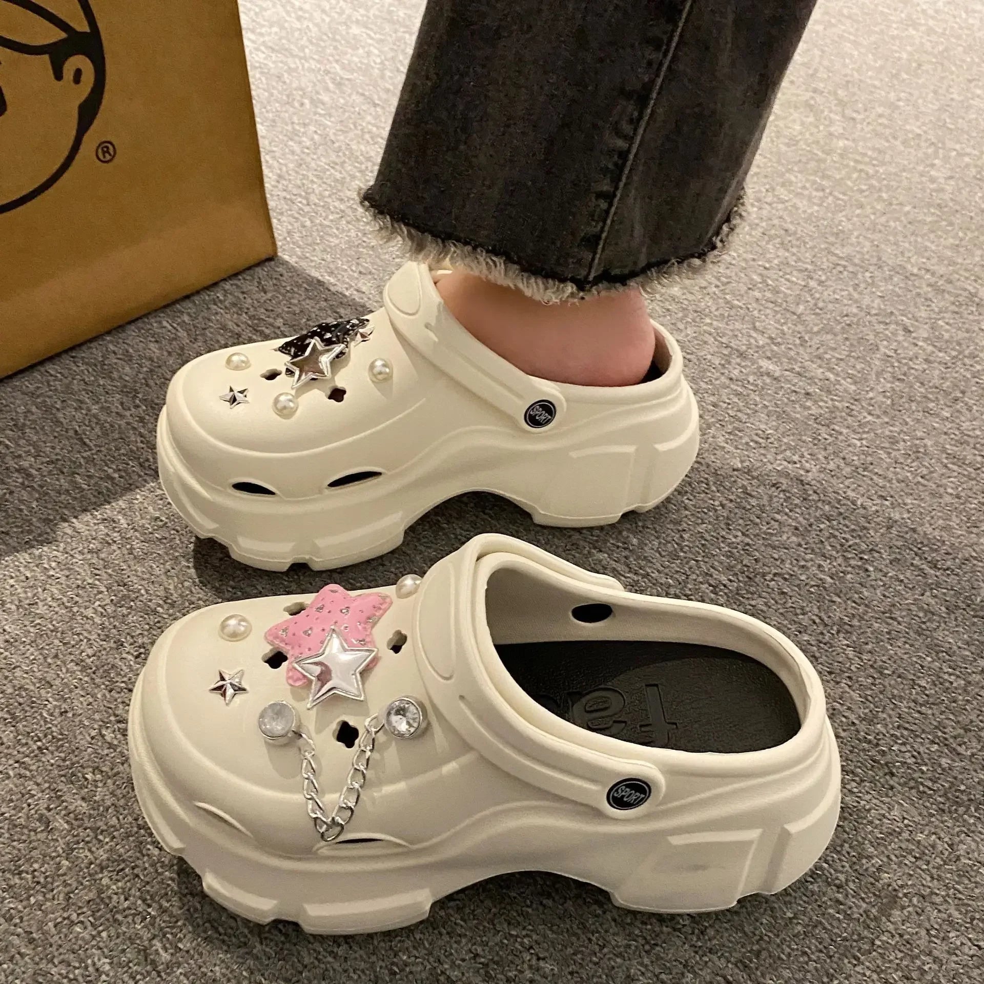 2024 New Platform Slippers Summer Women's Sandals Wedges Ladies Outdoor Clogs Thick Street Beach Slides Girls Garden Shoes