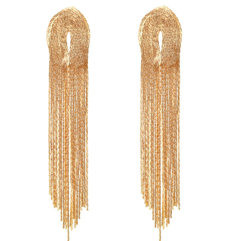 Zvoijio Temperament Long Pearl Flower Earrings Gold Color Leaf Tassel Earrings Wholesale