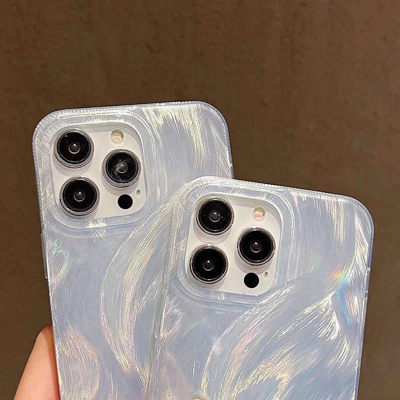 For Xiaomi Poco X6 5G Case M6 Pro 4G Luxury Laser Silver Gradient Phone Case Poco X6 X3 X5 Pro Mi 11 Lite 5G NE Protection Cover