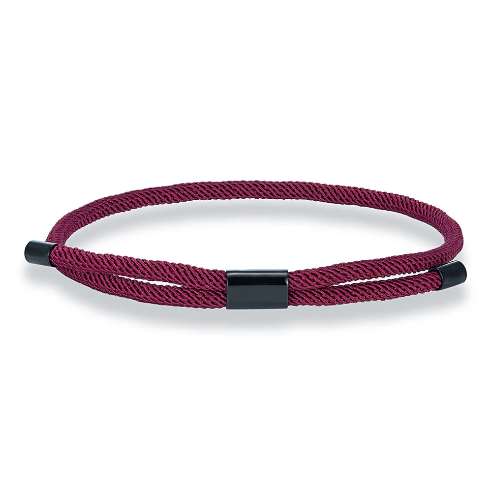 MKENDN Modisches schwarzes Nylonarmband für Damen und Herren aus strapazierfähigem Marine-Nylon mit poliertem schwarzem Edelstahlverschluss – schlichtes Schmuckstück