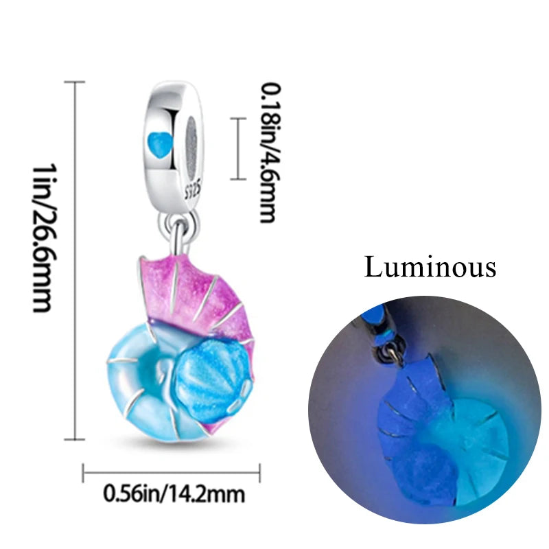 2024 neue 925 Sterling Silber Charms Glühwürmchen Sterne Glühende Leuchtende Charme Perlen für Original Anhänger Armbänder DIY Schmuck Geschenk