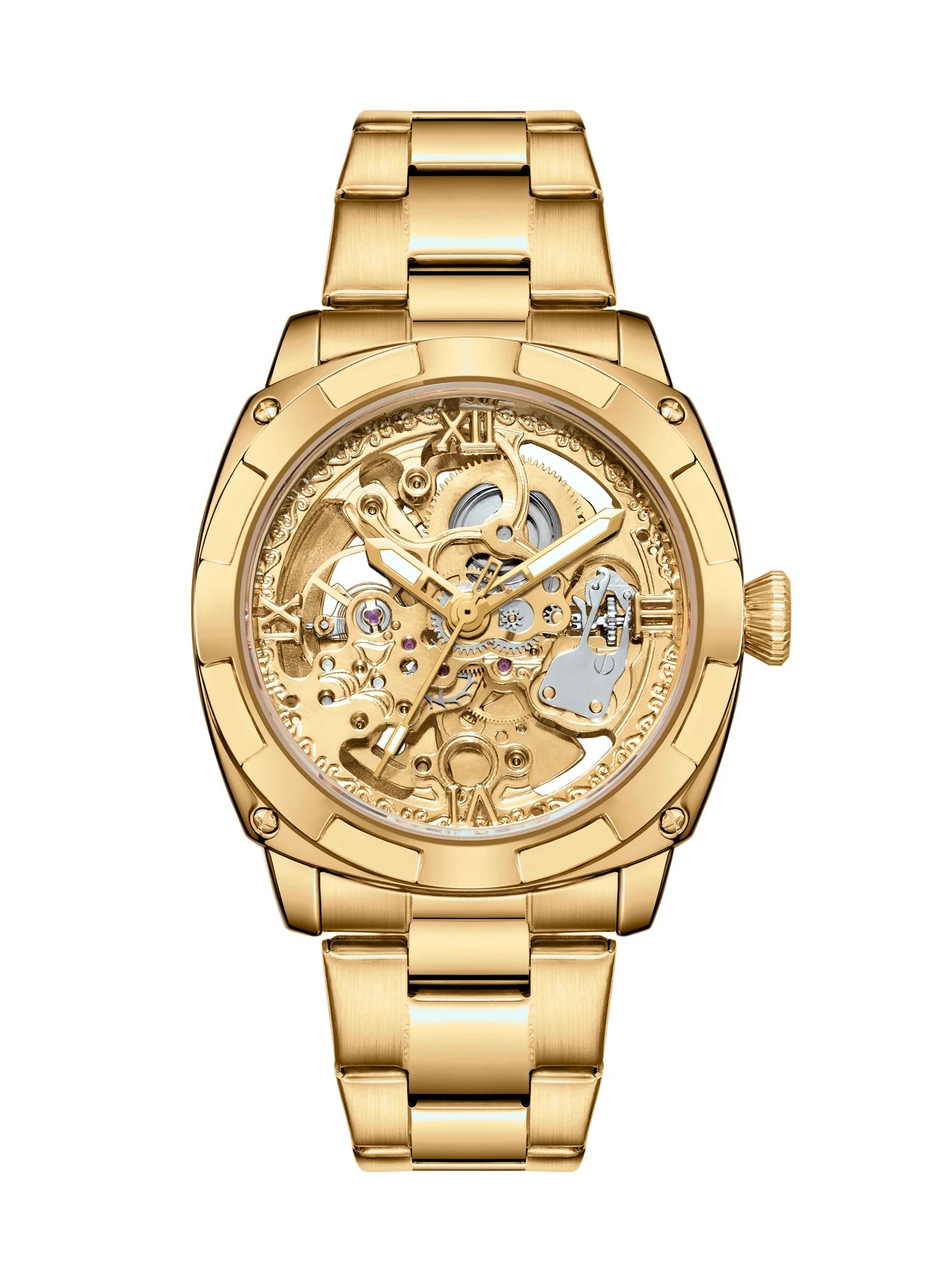 LONGLUX 2025New Men automatic mechanical watch luxury watches waterproof skeleton business  wholesale stainless steel gift watch