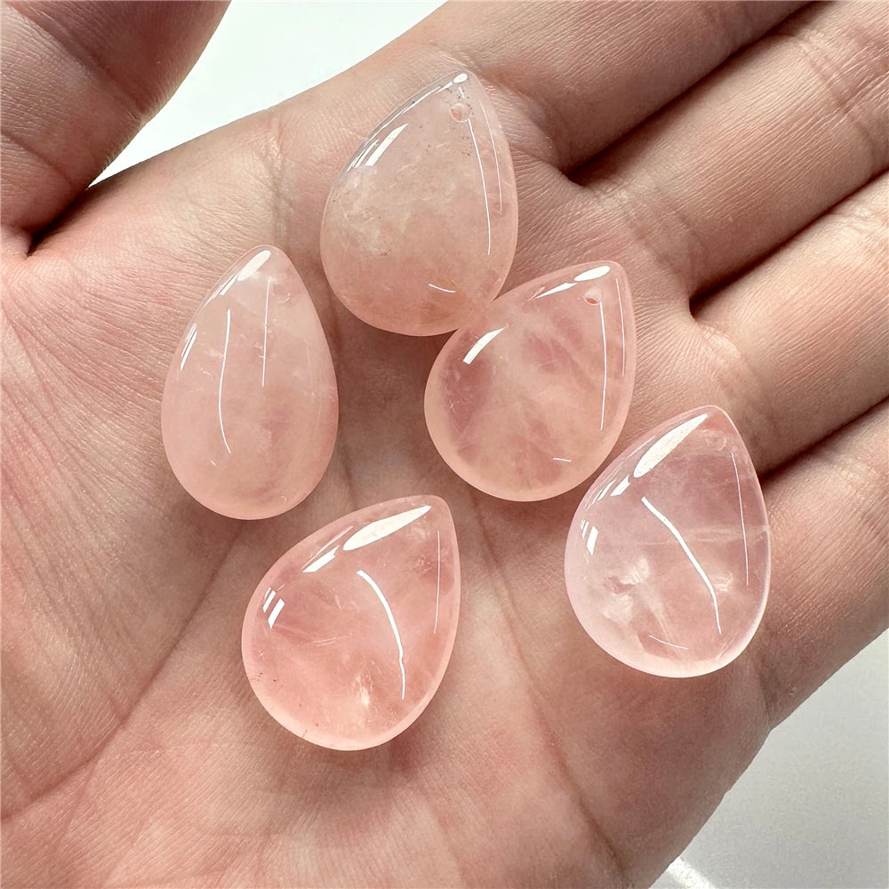 High Quality Smooth Water Drop Gem Pendant Natural Apatite Quartzs Labradorite Top Drilled Charm Bead For Jewelry DIY 18X25MM