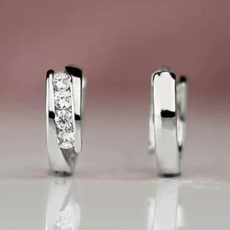 OXTAO D Moissanite Diamond Hoop Earrings 925 Sterling Silver 14K Gold Color Wedding Party Charms Channel Setting Ear Jewelry GRA