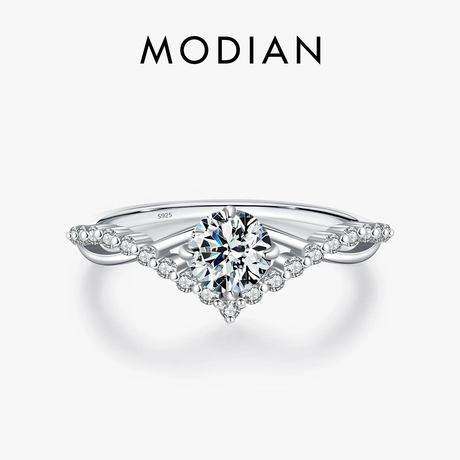 MODIAN Crown D Color Moissanite Ring Delicate Lab Diamond Ring 925 Sterling Silver For Women Wedding Engagement Jewelry - Madeinsea©