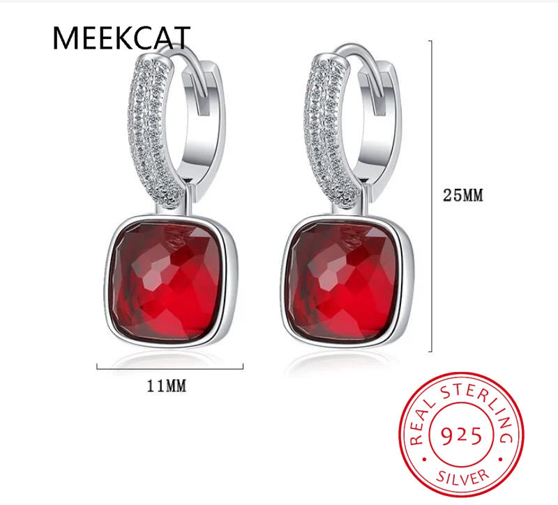 Large 7ct Genuine Smoky Quartz 925 Sterling Silver Dangle Drop Earrings for Women Statement Gemstone Earings - Madeinsea©