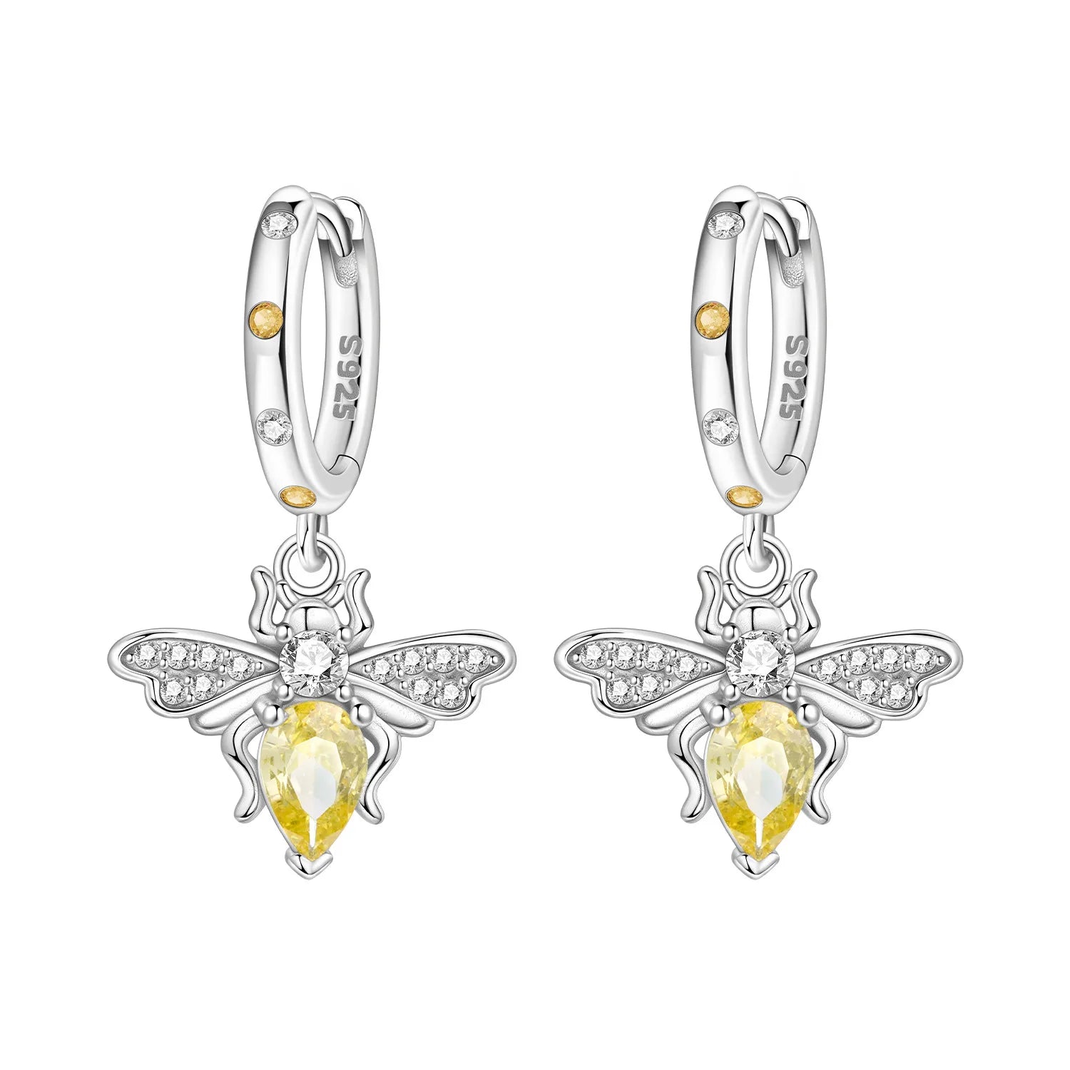 PANPOKI 925 Sterling Silver Bee Insect Earrings Original Jewelry Drop Earrings Jewelry Party Anniversary Trendy Gifts