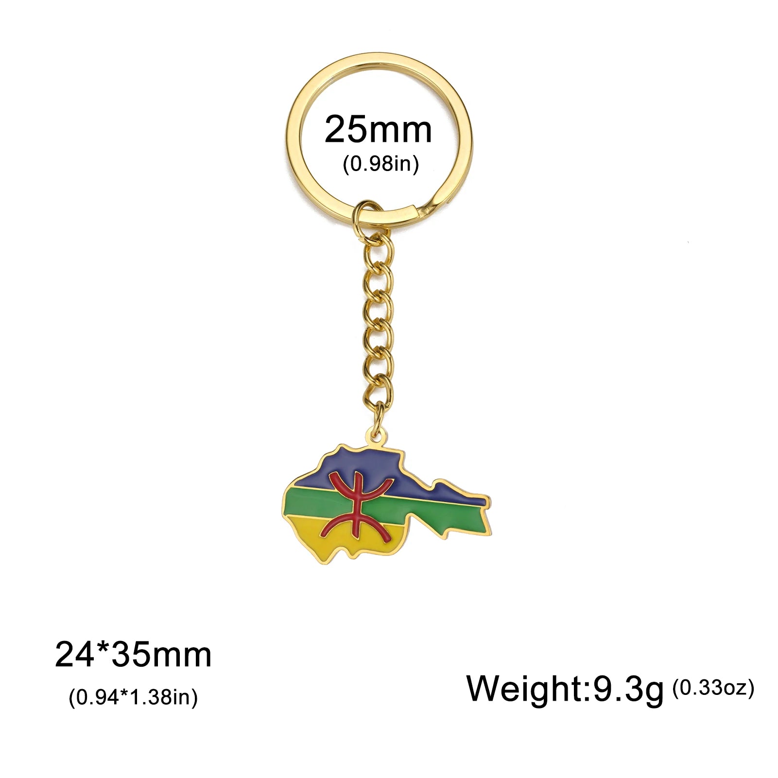 Dreamtimes France Poland Mexico Map Pendant Keychain for Women Men Stainless Steel Key Ring Qatar Ghana Syria Haiti Jewelry