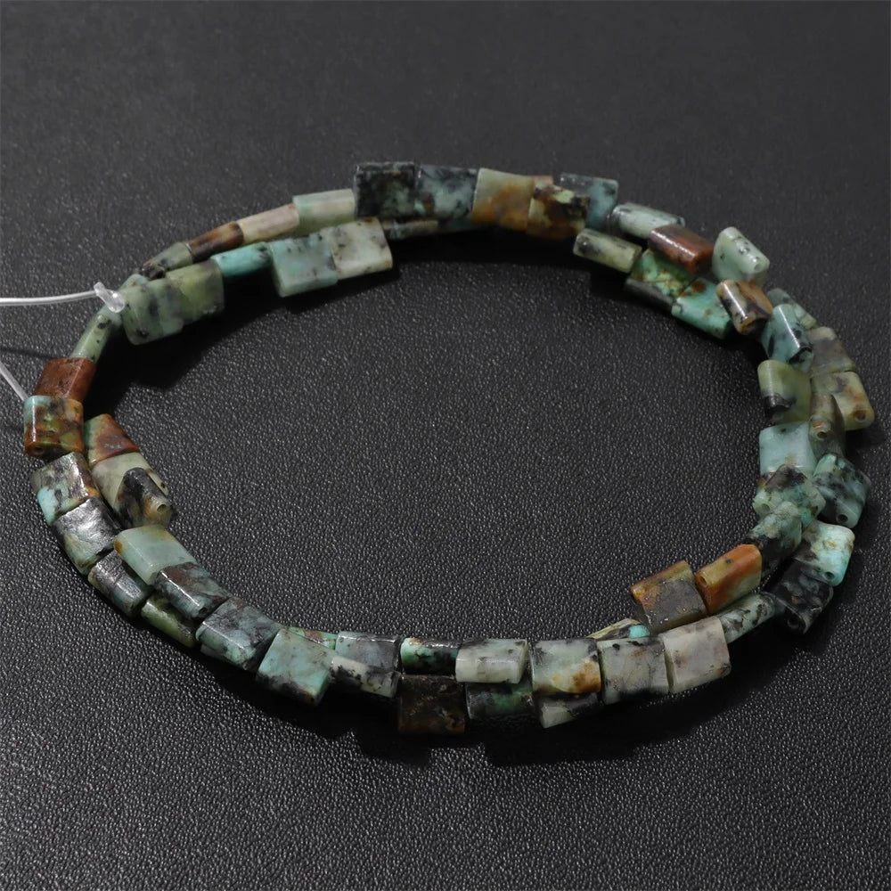 5MM Double Hole Square Bead Natural Tiger Eye Quartzs Imperial Jaspers DIY Beads For Jewelry Making Bracelet Necklace Handmade