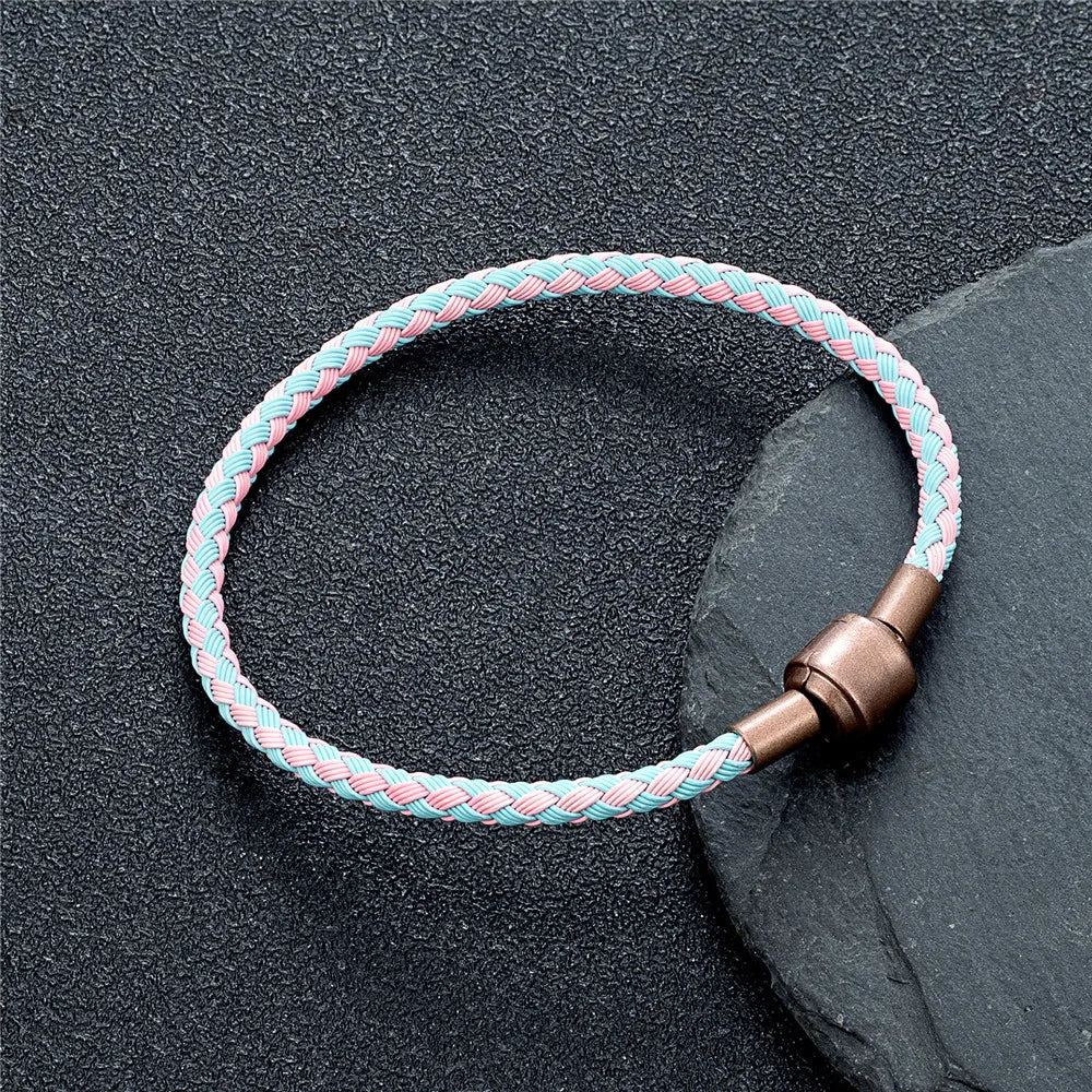 MKENDN DIY Simple Style Men Women Jewelry Non-fading Steel Wire Rope Bracelet Classic Cuff Charm Bracelet for Male Female Gifts
