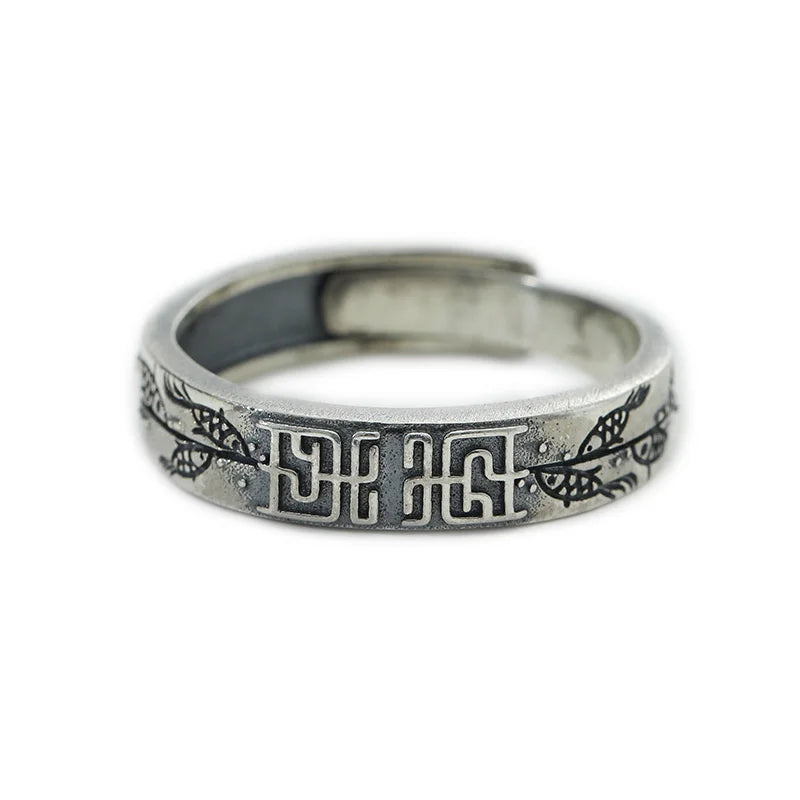 Bague rétro en argent sterling 925 avec motif de poisson sculpté, cadeau d'anniversaire pour couple, bijou tendance pour homme et femme, ajustable