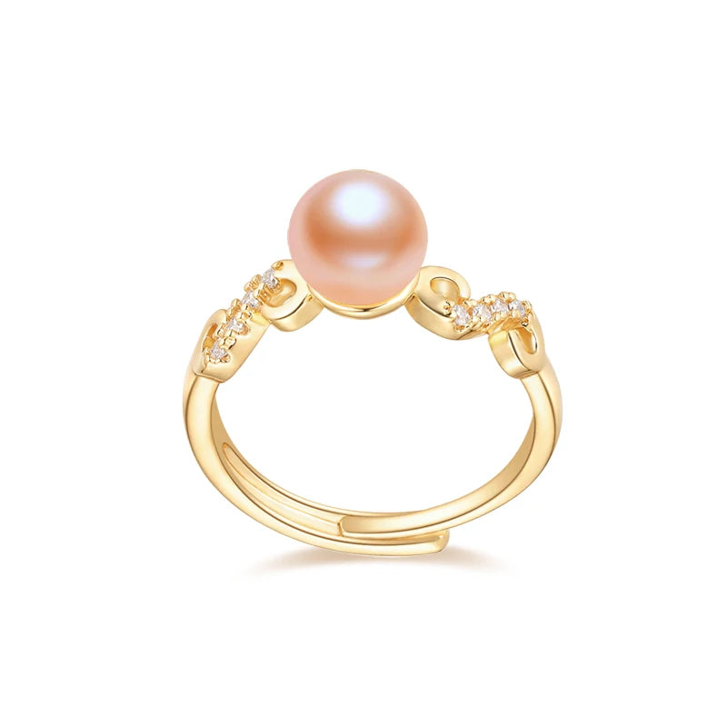 OXTAO 7-7.5 Freshwater Pearl Starfish Ring Adjustable 14K Gold Package Classic Wedding  Ring Women'S Wedding Jewelry Gift Daily