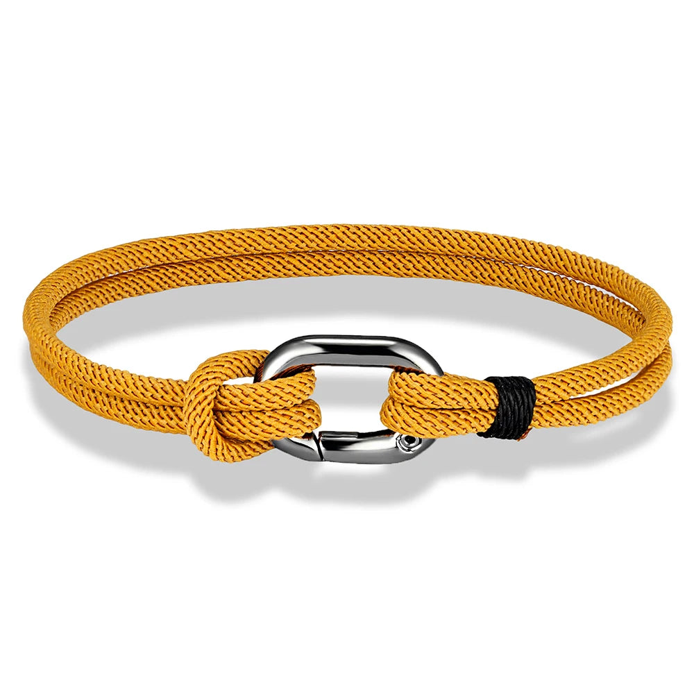 MKENDN Sport Style Handmade Braided 3mm Rope Bracelet Oval spring buckle Bracelet Couple Gift Leisure Accessories Homme Pulseria