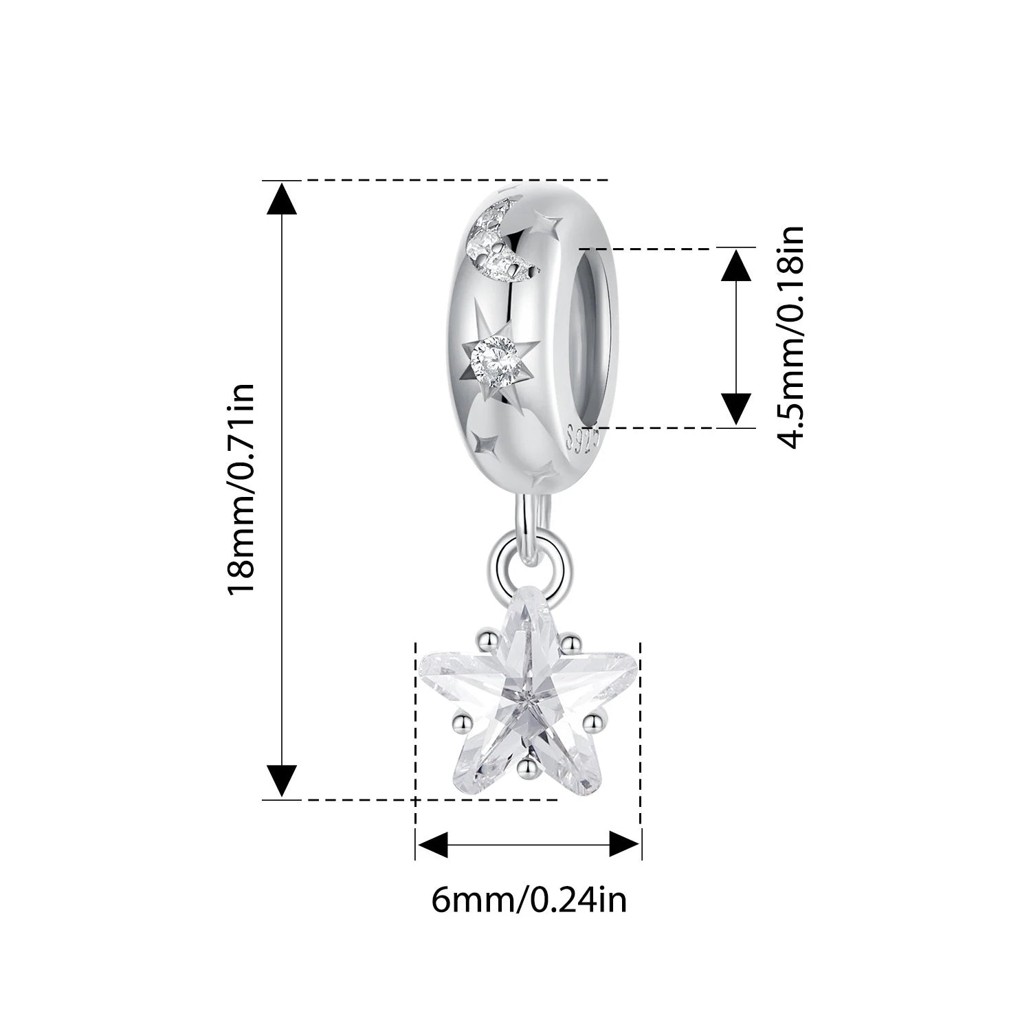 Bamoer Anhänger aus 925er Sterlingsilber, zweifarbig, mit Jungfrau Maria-Motiv, Kreuzanhängern und Flügelperlen, ideal für DIY-Armbänder und mehr.