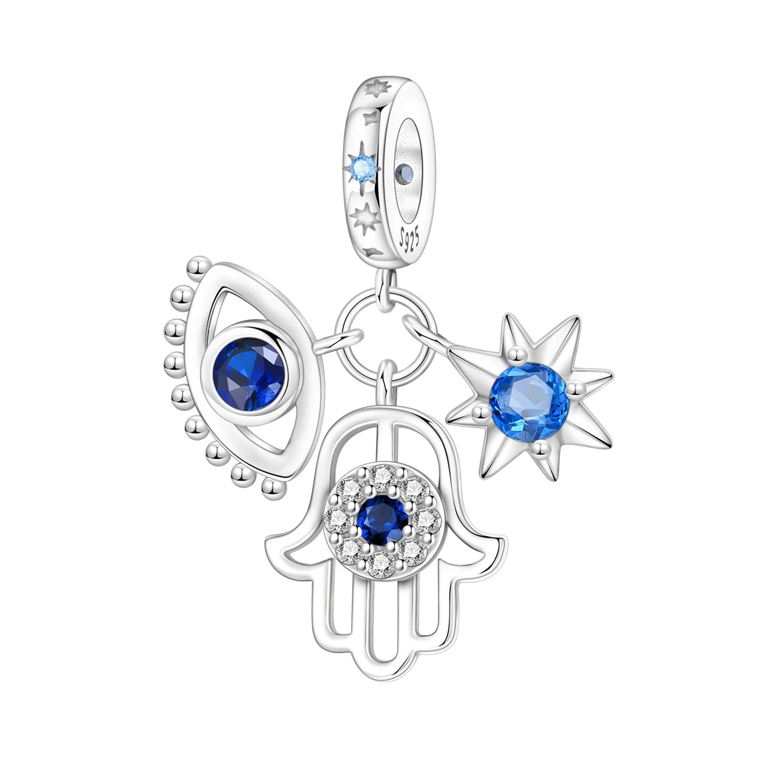 PANPOKI 925 Sterling Silver Religious Symbol Beads Original Pendants Bracelet Charm Jewelry Party DIY Trendy Gifts