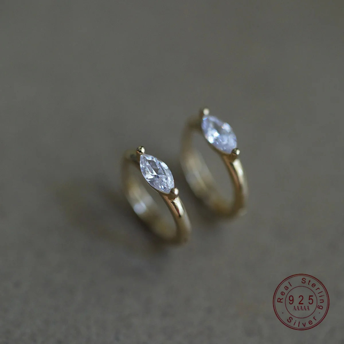 925 Sterling Silber vergoldet 14 Karat Gold geometrische Zirkon Ohrringe für Frauen einfache elegante exquisite Ohrschmuck