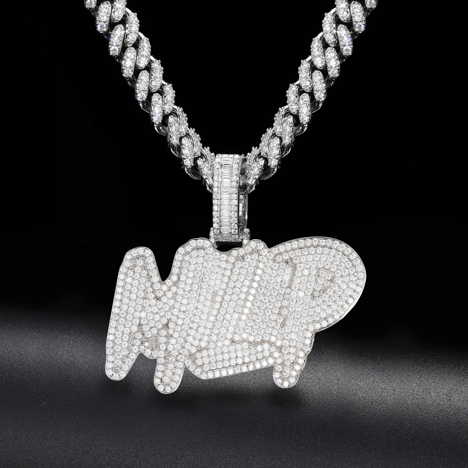 High Quality Custom Styles Letter Pendant Silver 925 Moissanite Iced Out Pendant For Men Hip Hop Jewelry Gifts