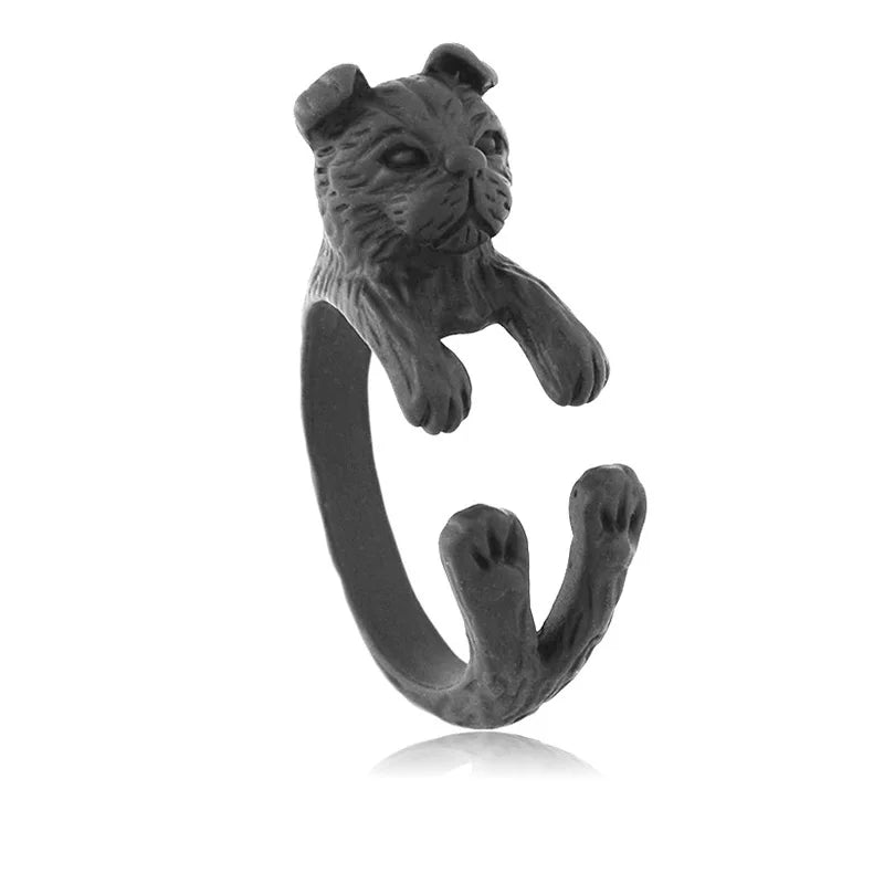 Retro Boho Animal Anel Cat Ring Men Punk Brass Knuckle Anillos Couple Rings For Women Girls Jewelry Pet Lover Gift Bijoux Femme