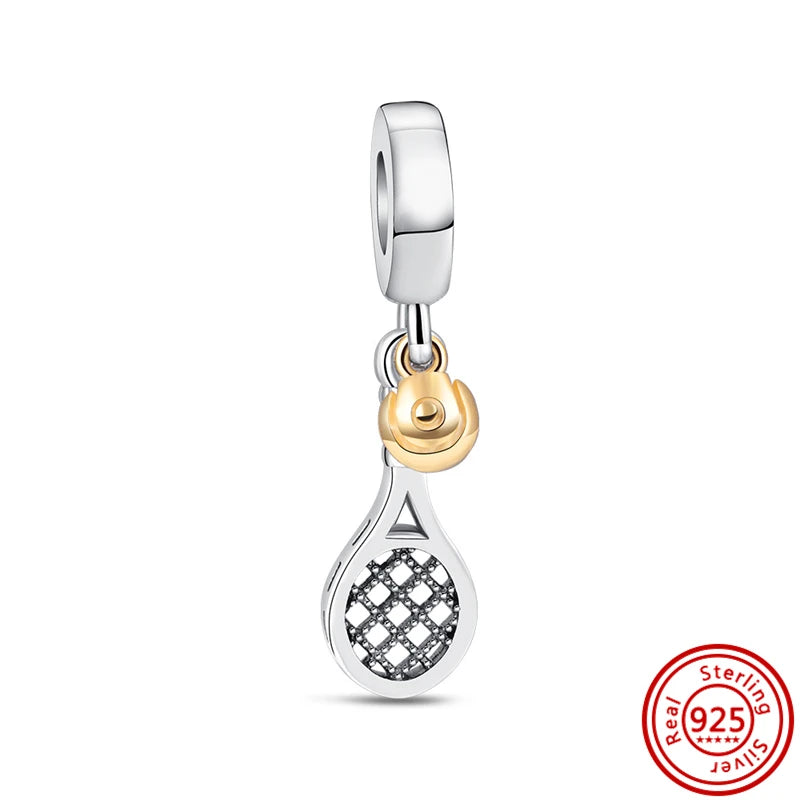 Authentic 100% 925 Sterling Silver Fit Original Pantaro Charms Bracelet Heart Round Style Simple Beads Women DIY Jewelry Making