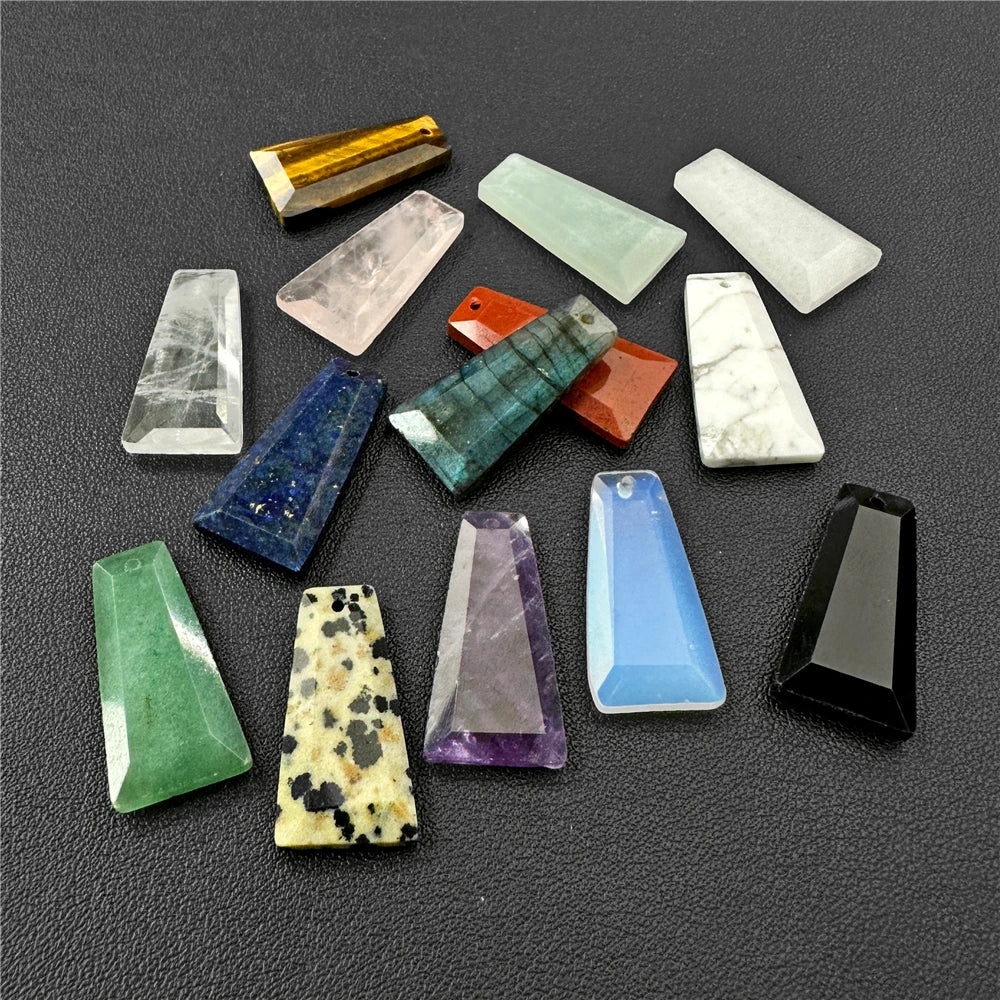 Natural Trapezoid Shape Stone Pendant High Quanlity Amethysts Labradorite Quartzs Charms Bead For Necklace Earrings DIY Handmade - Madeinsea©