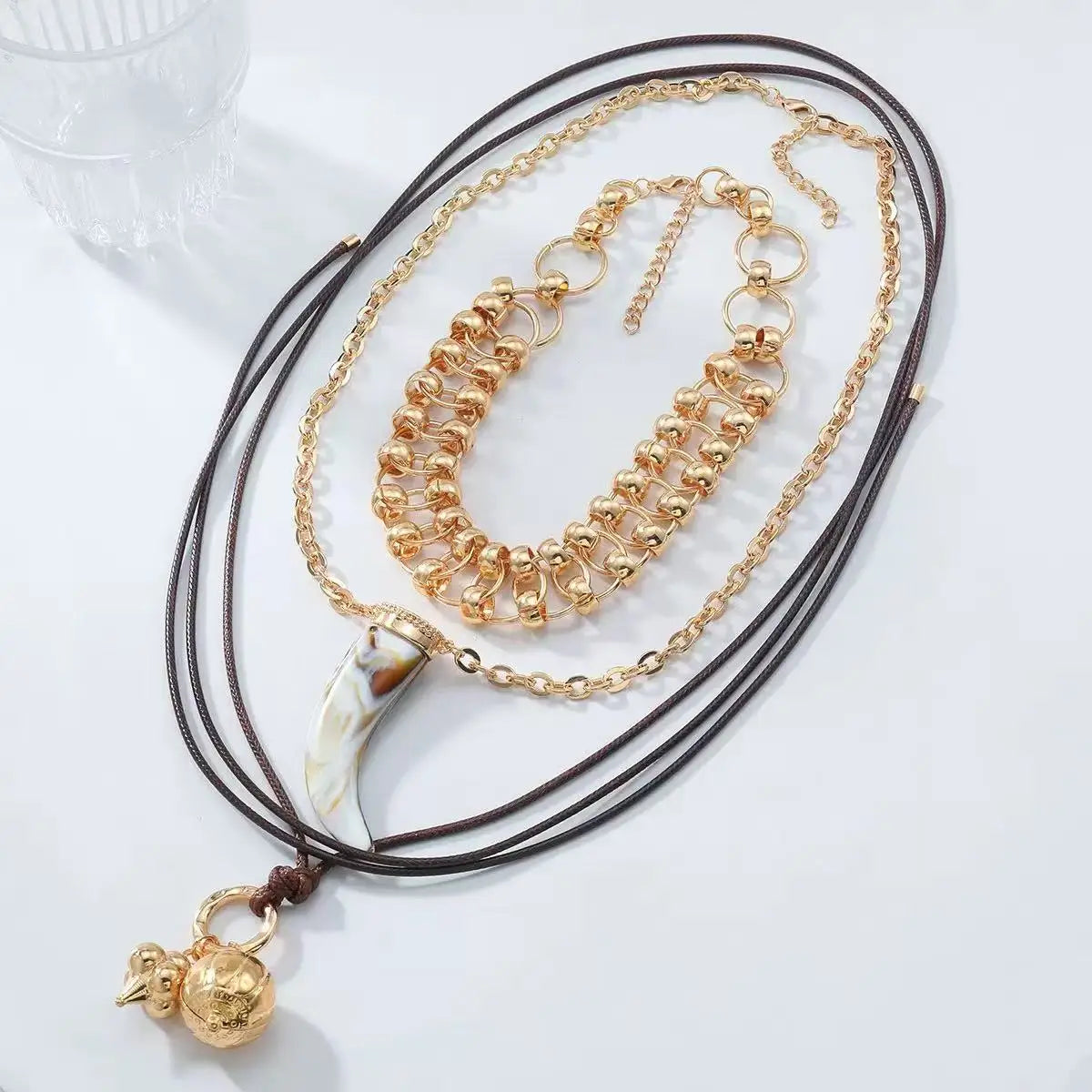 ZAA Multi-layer Animal Corner Pendant Geometric Women's Necklace