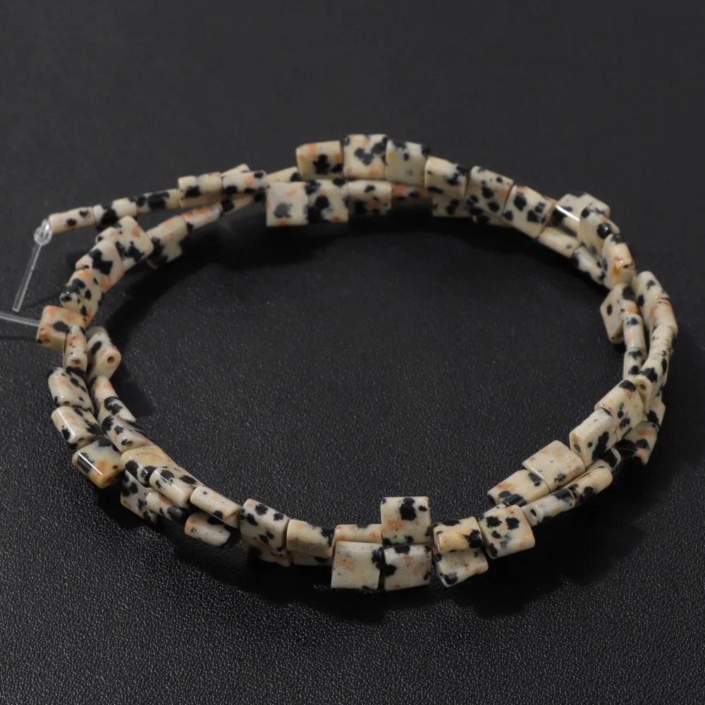 5MM Double Hole Square Bead Natural Tiger Eye Quartzs Imperial Jaspers DIY Beads For Jewelry Making Bracelet Necklace Handmade