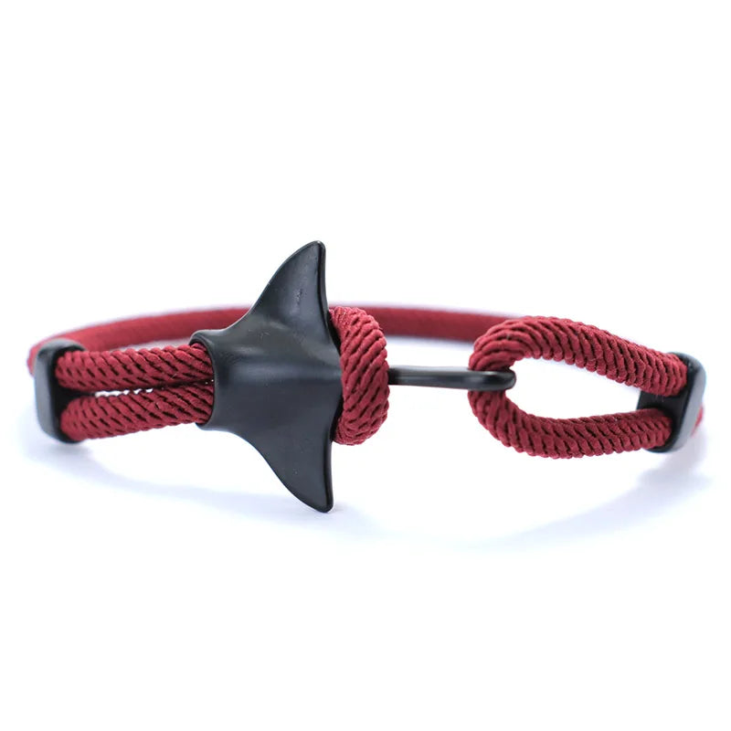 Men Devilfish Bracelet Adjustable Marine Animal Hand Rope Beach Surf Long Rope Manta Braclet Wristlet Jewelry Pulseira