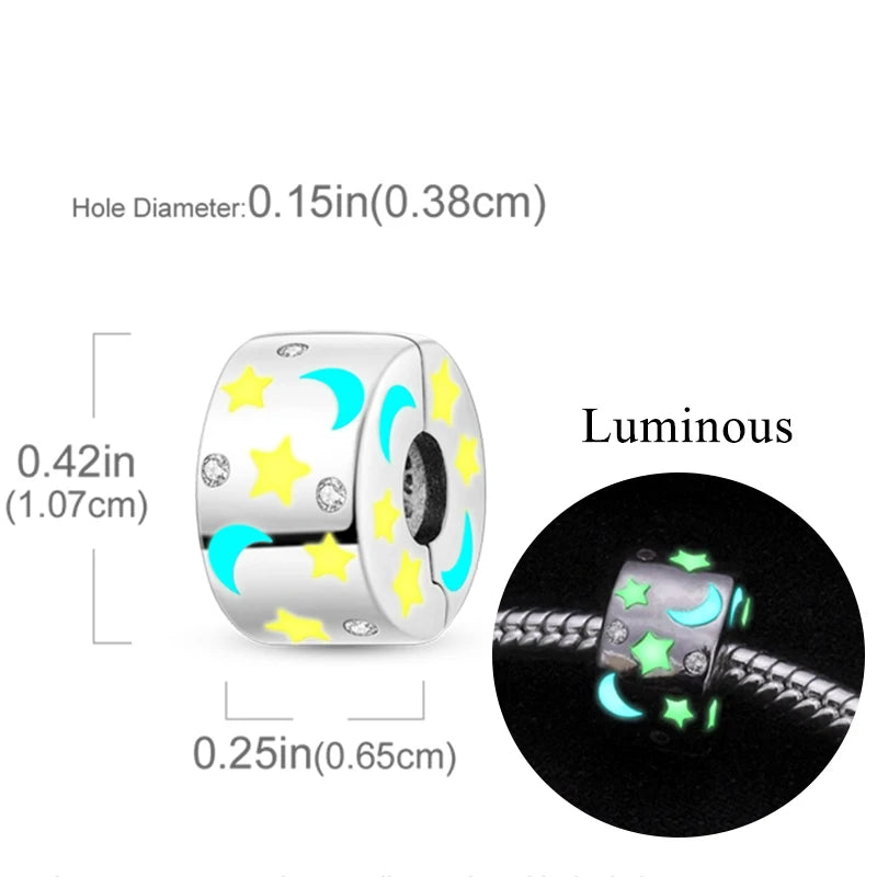 2024 neue 925 Sterling Silber Charms Glühwürmchen Sterne Glühende Leuchtende Charme Perlen für Original Anhänger Armbänder DIY Schmuck Geschenk