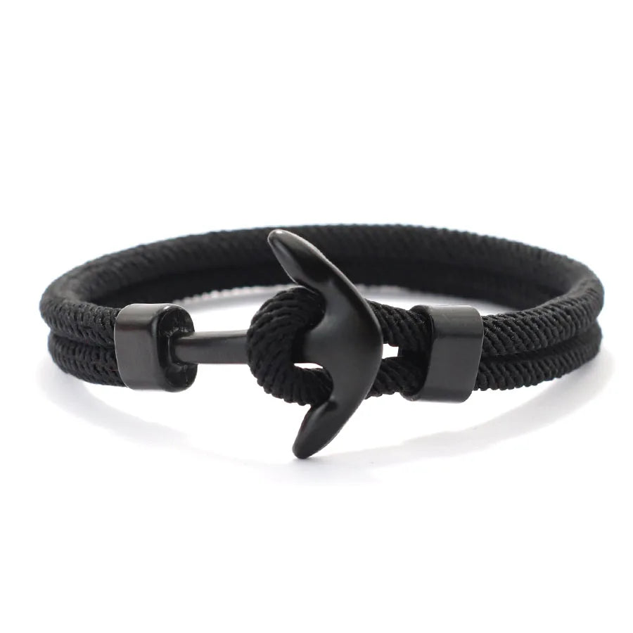 New Men Anchor Bracelet 2025 Handcrafted Nautical Wrap Rope Braslet Beach Surfing Casual Jewelry Lucky Red Thread Braclet Joias