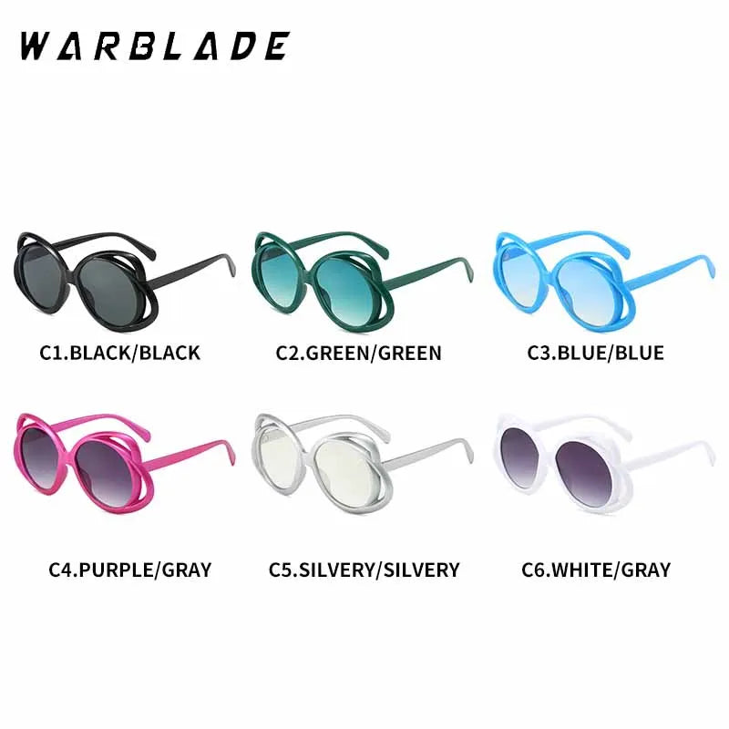 Fashion Women Flower Hollow Frame Sunglasses Fashion Goggles Personality Oversized Oval Luxury Brand Designer Sunvisors UV400