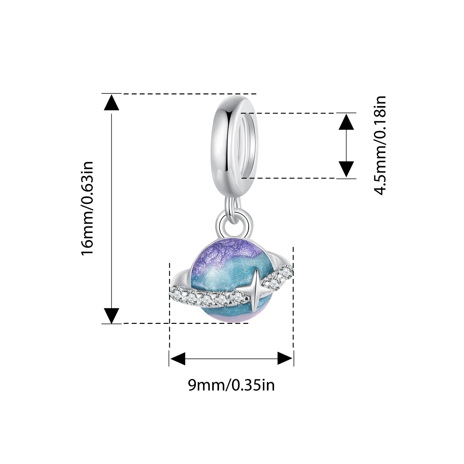 WOSTU 925 Sterling Silver Sun and Moon Charm Pendant White Gold Original Fit for Women Bracelets DIY Birthday Daily Fine Jewelry