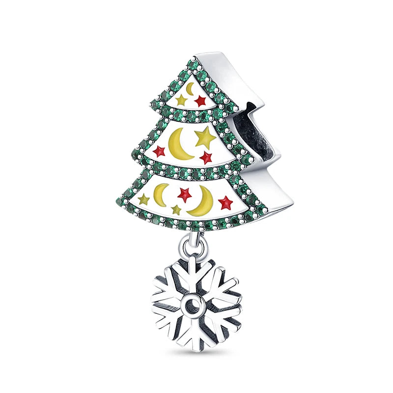 New 925 Silver Santa Claus Elk Socks Christmas Charms Beads Fit 3mm 925 Original Bracelets DIY Party Jewelry Festival Gifts