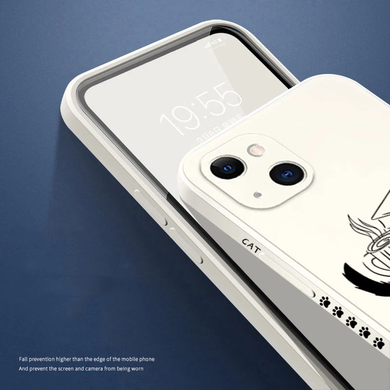 Table Cartoon Cat Phone Case For Xiaomi Poco M6 X6 F5 X5 X3 Pro Mi 11 12 13 Lite 14 11T 12T 13T Pro Shockproof Silicone Cover