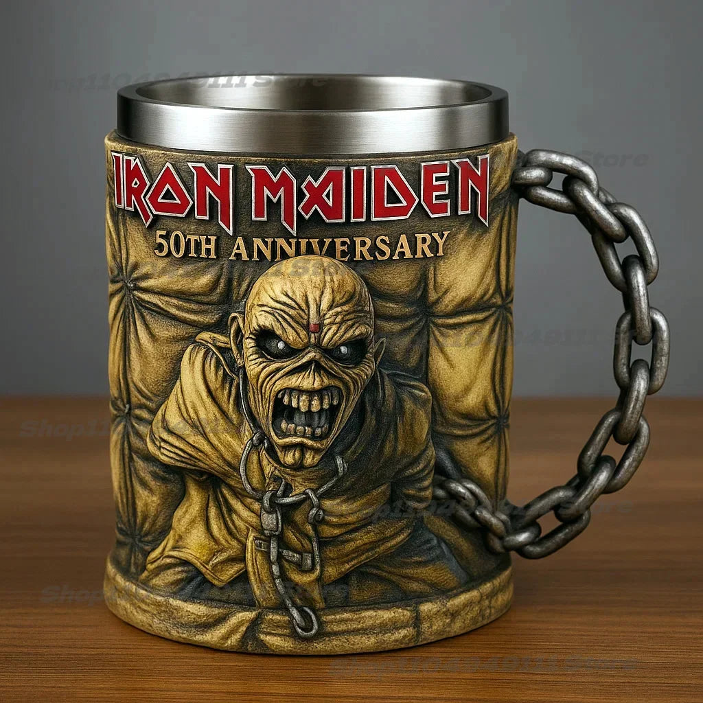 Iron Maiden 50th Anniversary Iron Maiden Coffee Cup Stainless Steel Mark Cup Decoration
