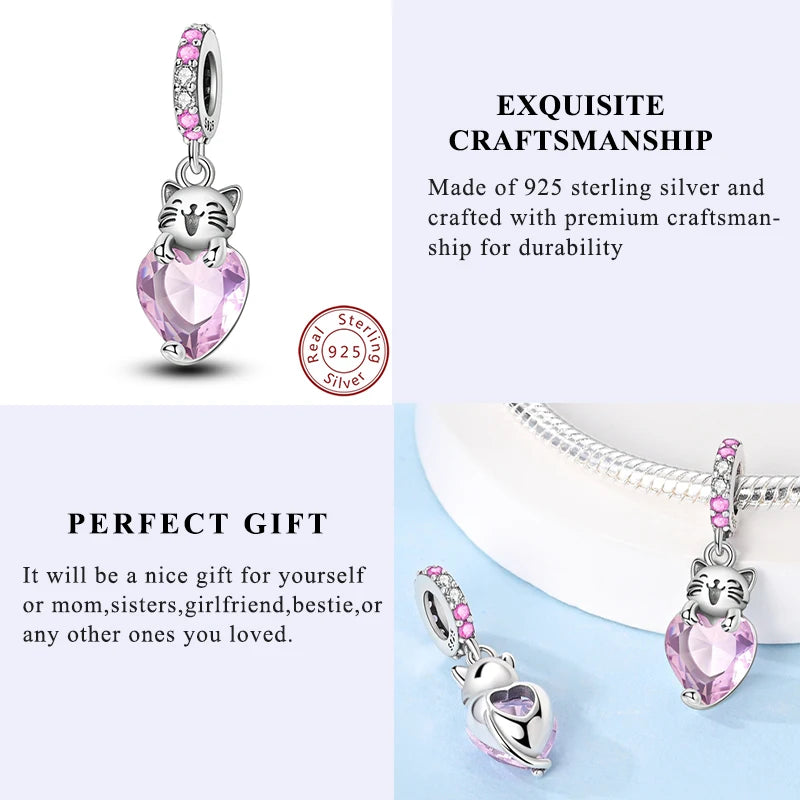 New Original Charms Beads Pendant 925 Silver Sterling Dog Cat Firefly Butterfly Dragonfly Charm For Woman Fashion Jewelry Making