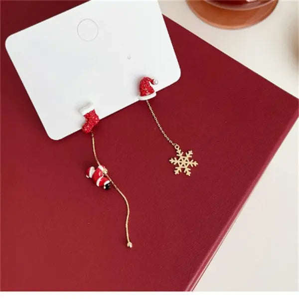 New Trendy Delicate Christmas Tree Earrings For Women Colorful Beads Stars Santa Claus Snowman Drop Earring Girl Christmas Gifts