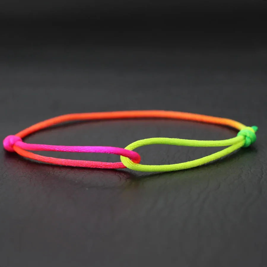 Multicolor 2mm Grade A Thin Rope Bracelet Unisex Handmade Adjustable Simple Silk Cord Braclet Holiday Casual Beach Couple Joias