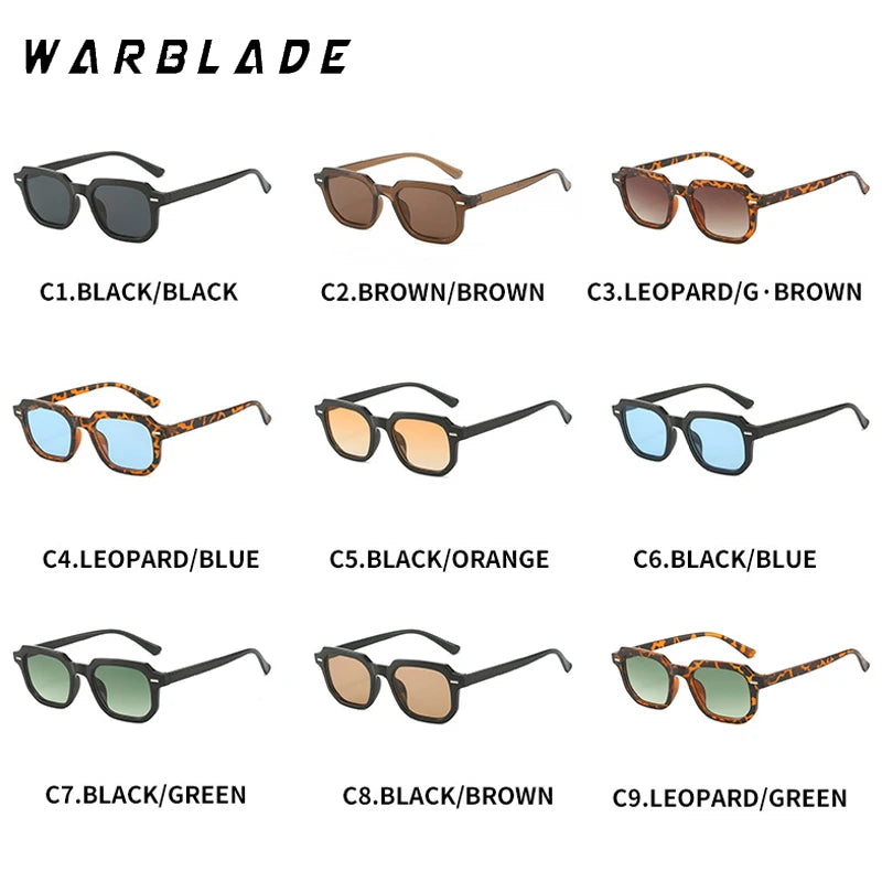 Luxus Marke Design Fashion Square Sonnenbrille Frauen Retro Nieten Dekoration Gradienten Shades UV400 Männer Leopard Blau Sonnenbrille