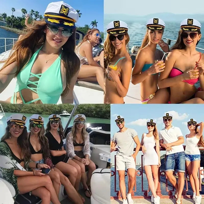 Adult Adjustable Sailor Captain Hat Unisex Yacht Party Accessory for Men And Women Stylish Dressing Event Makeup Ball Hat