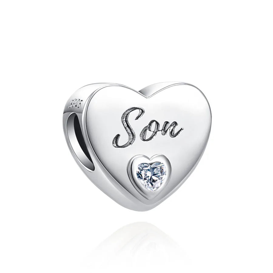 2025 Europe NEW 925 Sterling Silver Family Charm Dangle Pendant Bead Fit Women Original Bracelet Jewelry For Gift Mom Brother