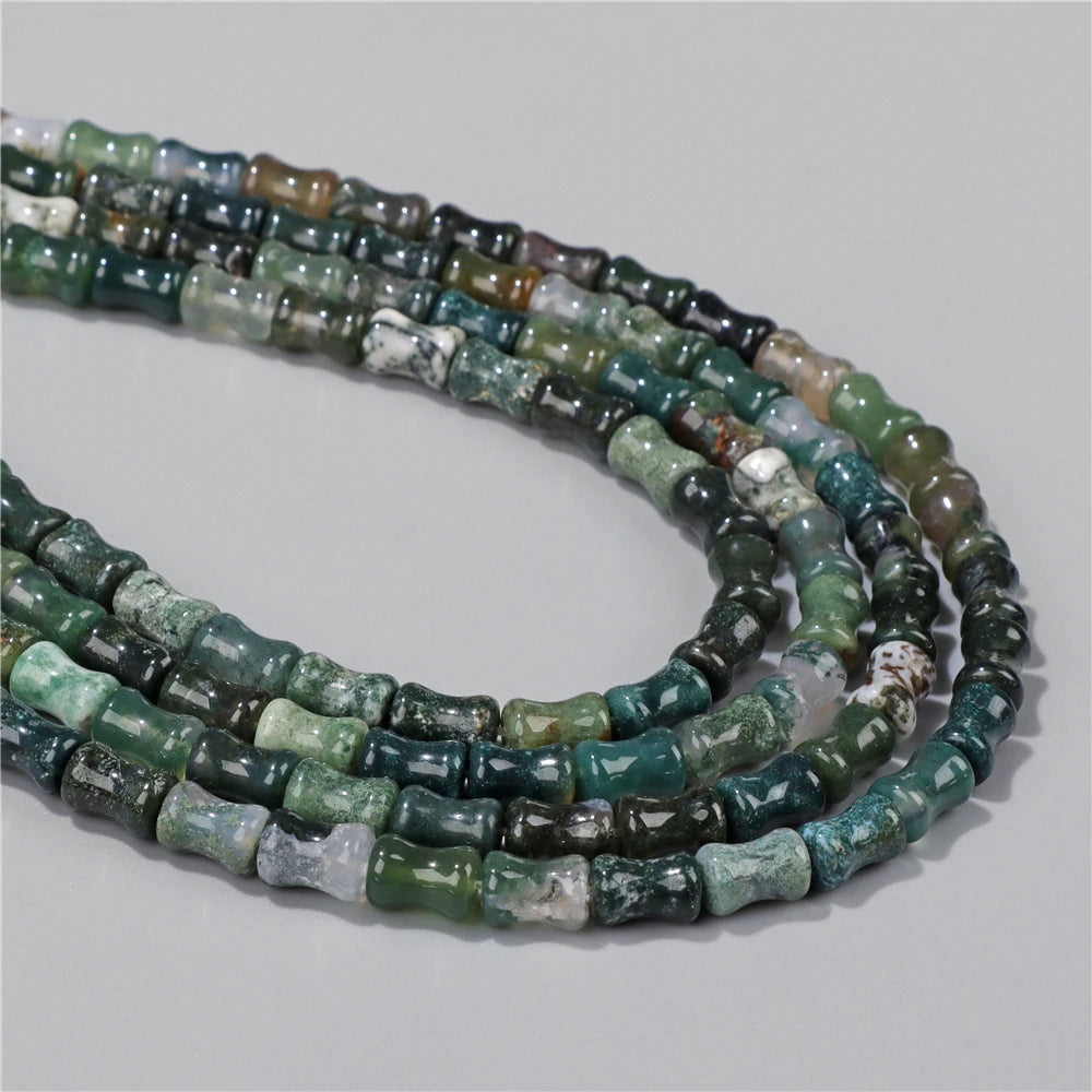 6X10mm Natural Stone Bead Bamboo Shape Aventurine Jaspers Sodalite Loose Spacer Beads For Jewelry Making Handmade DIY Accessorie