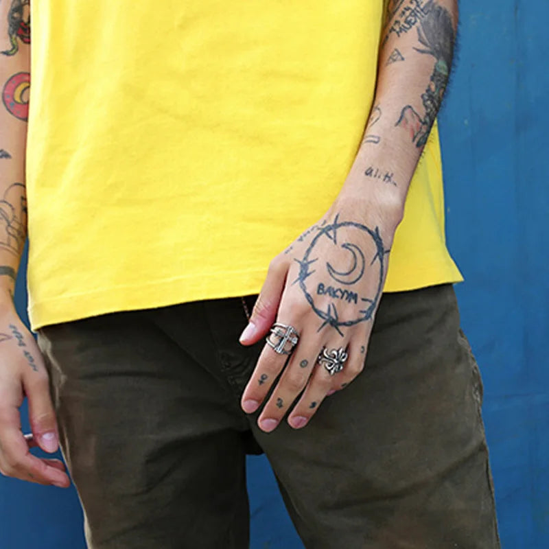 Retro Double Band Cross Ring For Men Punk Gothic Rock Hiphop Open Ring Biker Accessories Handmade Designer Jewelry Unisex Gift - Madeinsea©