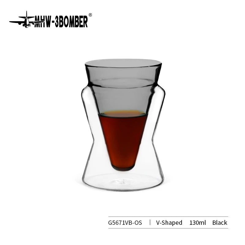 MHW-3BOMBER Double Walled Coffee Cup 130-160ml Espresso Glasses Mugs Clear Insulated Glass Coffee Cups for Latte Cappuccino Tea