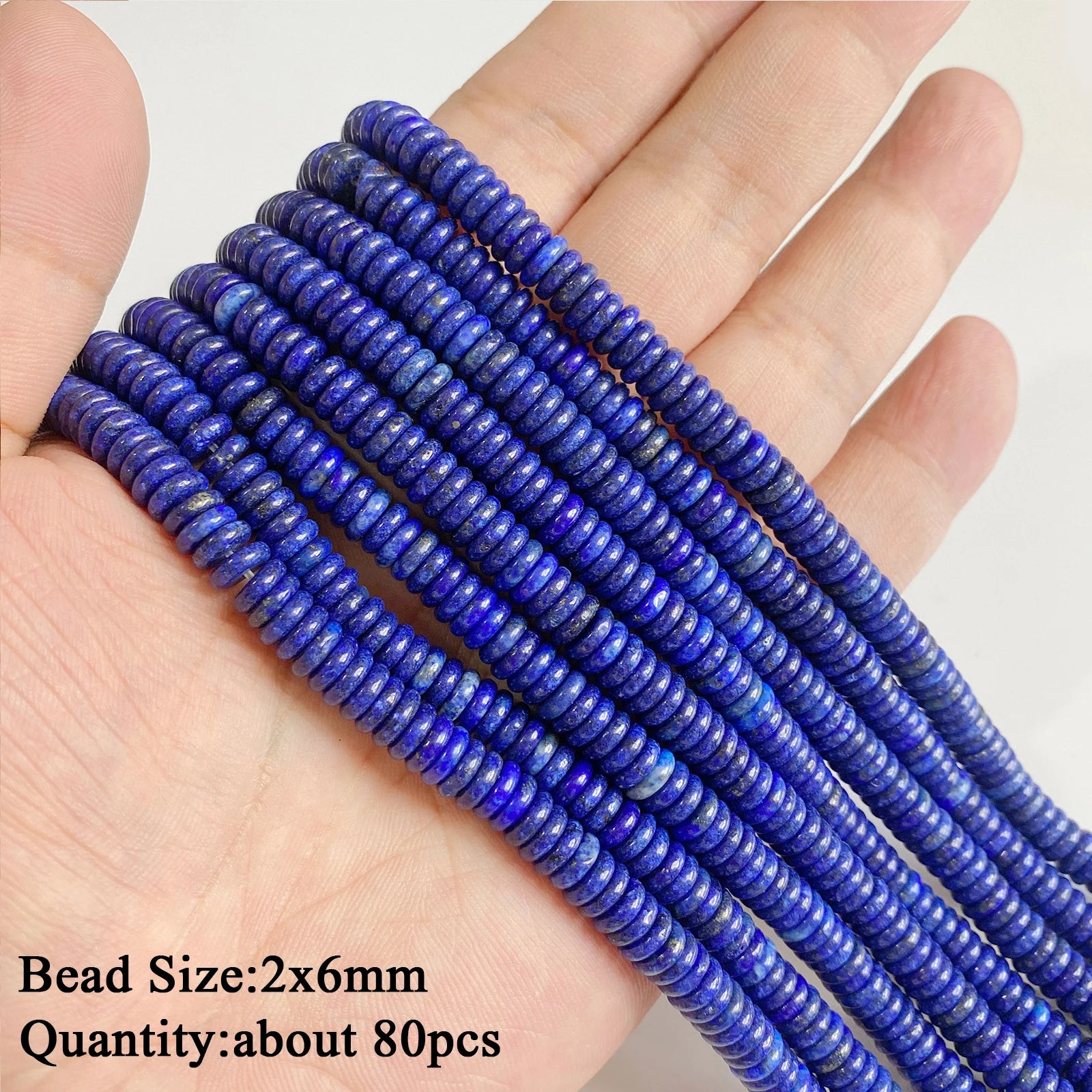 Natural Lapis Lazuli Healing Stone Bead Handmade Necklace Bracelet Bead Accessories For DIY Wisdom,Confidence,Prosperity Jewelry