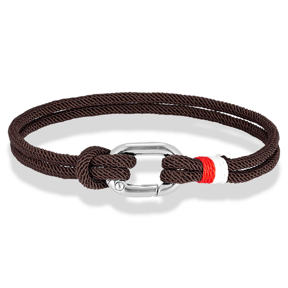 MKENDN New Nautical Mens Thin Rope Bracelet With Oval Circle Spring Clasp For Surfer Beach Jewelry Gifts - Madeinsea©