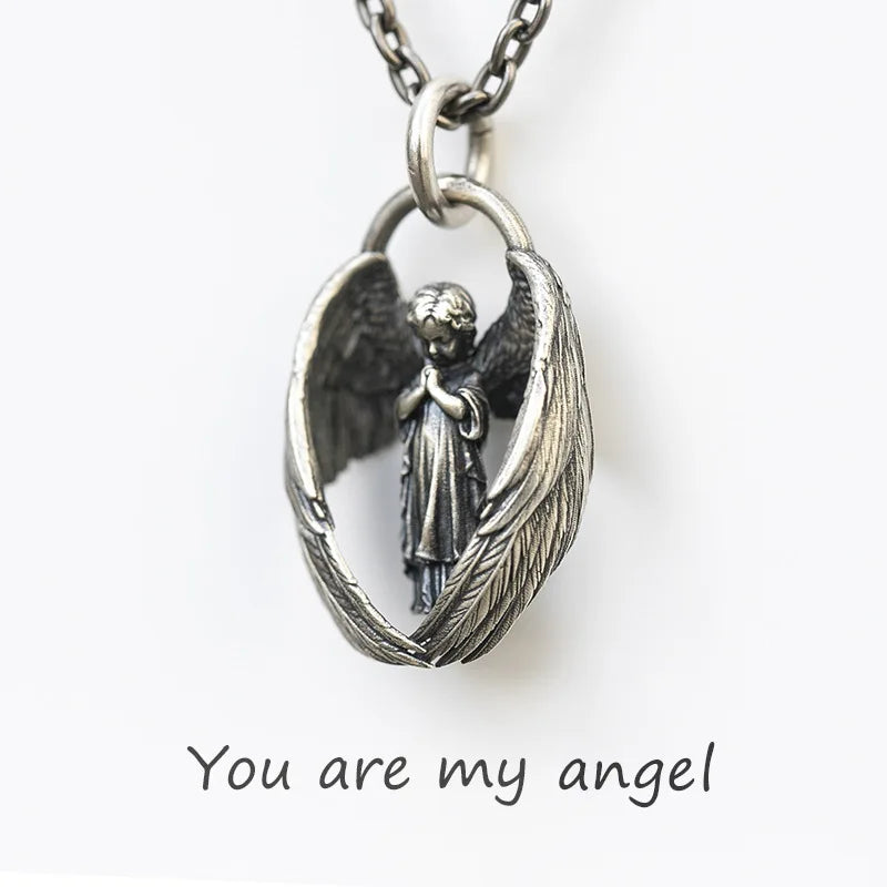 Silver-Plated Anime Mecha Beautiful Girl Girl Pendant Necklace Men and Women Hip-Hop Rock Punk Trendy Jewelry Gift - Madeinsea©