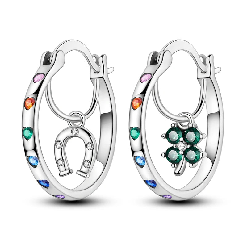 2024 neue 925 Sterling Silber Hoop Ohrringe Blumen Zirkon Ohrringe Stud Für Frau Feine Geburtstag Hochzeit Partei Schmuck Geschenke