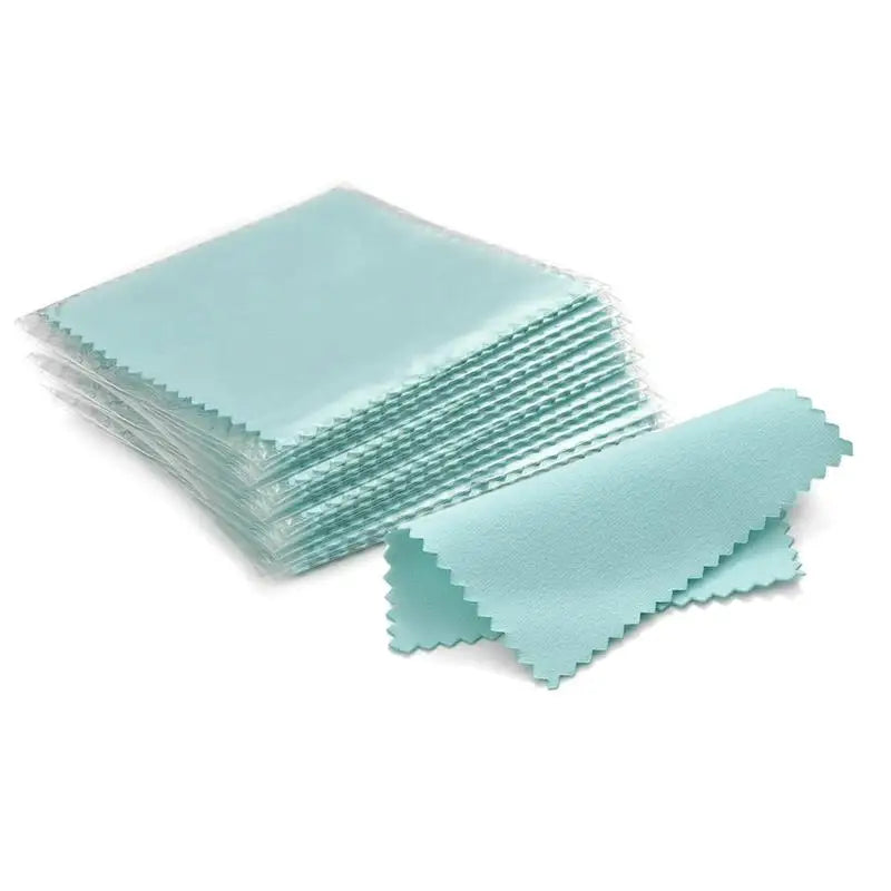 10*6.5cm/8*8cm 50pcs Silver Clean Polishing Cloth Soft Clean Wipe Wiping Cloth For Necklaces Rings Jewelry Clean Tool